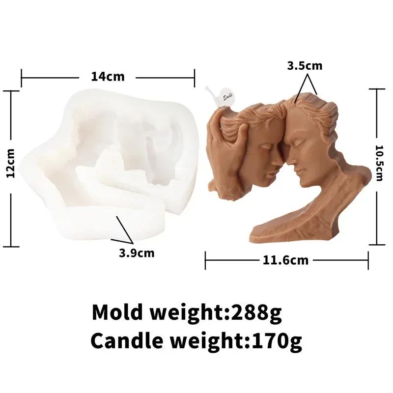 

12-16cm Kissing Couple Candle Silicone Mold Kissing Cake Chocolate Silicone Mold Valentine s Day Gift Statue Resin Gypsum Mold