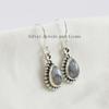 Dendrite Opal Sterling Silver Earrings: Handmade Teardrop Gemstone