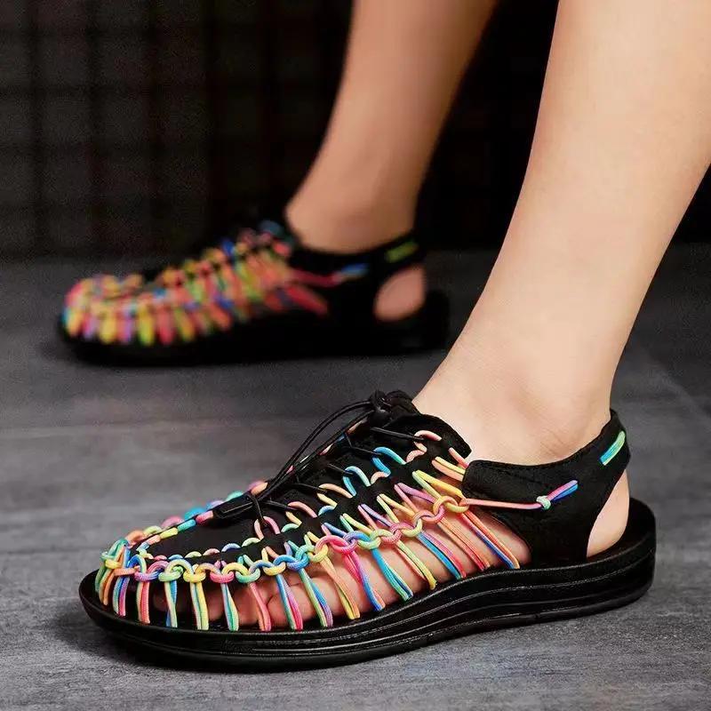 

Модная пляжная обувь для мужчин плетение Ева в предложении по приветственной сделке тренд 2025 скидка открытый носок цвет высокое качество новый дизайн мужские сандалии 47