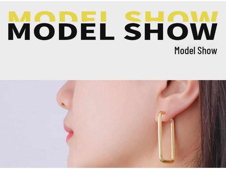 Exquisite Titanium Steel 18K Gold Niche Design Fashion Earrings