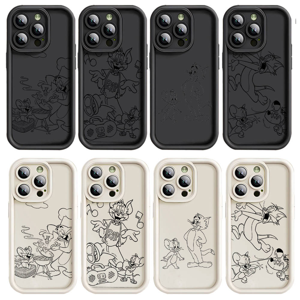 

Чехол E-20 Том и Джерри для iPhone 15 14 13 12 8 Plus Samsung S24 S23 Ultra A04S A05S Huawei P40 P50 P60 Nova 11 Pro Max OPPO A17K Reno 10 Samsung A51 эбеновый