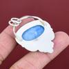 Owyhee Blue Opal Pendant Handmade Original Gemstone Pendant 925 Sterling Silver Pendant Antique Jewelry Dainty Flower Pendant Wedding Gifts