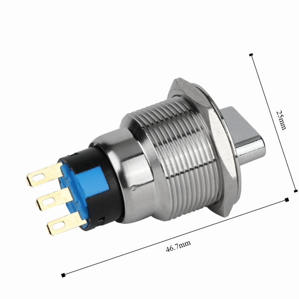 19mm Rotary Changeover Stainless Steel 3 Pin And 2 Level/6 Pin And 3 Level Selector Switch Durable IP67 Change Over Knob Switch