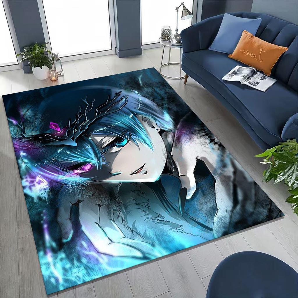 Anime Black Butler Sebastian Ciel Cartoon Cartoon Rug for Bedroom Living Room Sofa Home Doormat Decor,Kids Non-slip Floor Mat