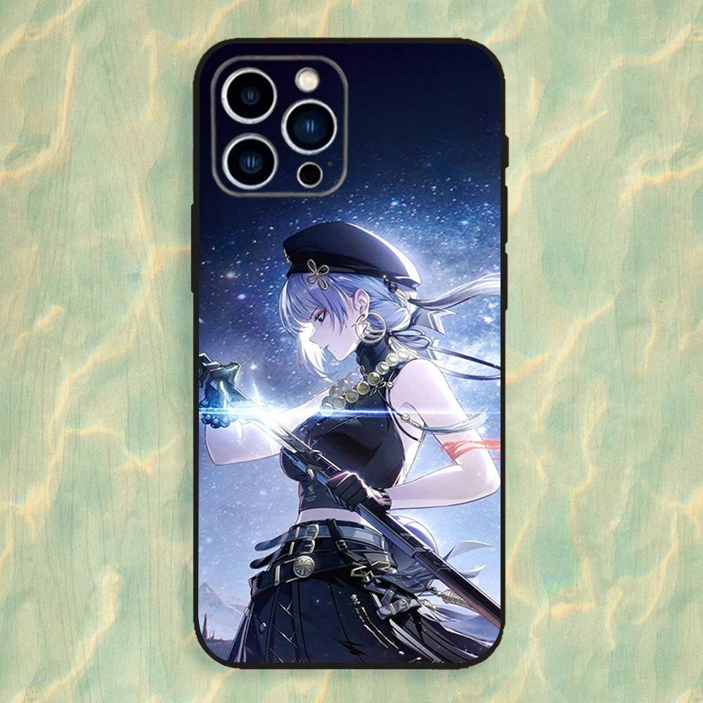 Game Wuthering W-Waves Phone Case For iPhone 16,15,14,13,12,11 Plus,Pro Max,XS,X,XR,SE,Mini,8,7,Soft Silicone Black Cover
