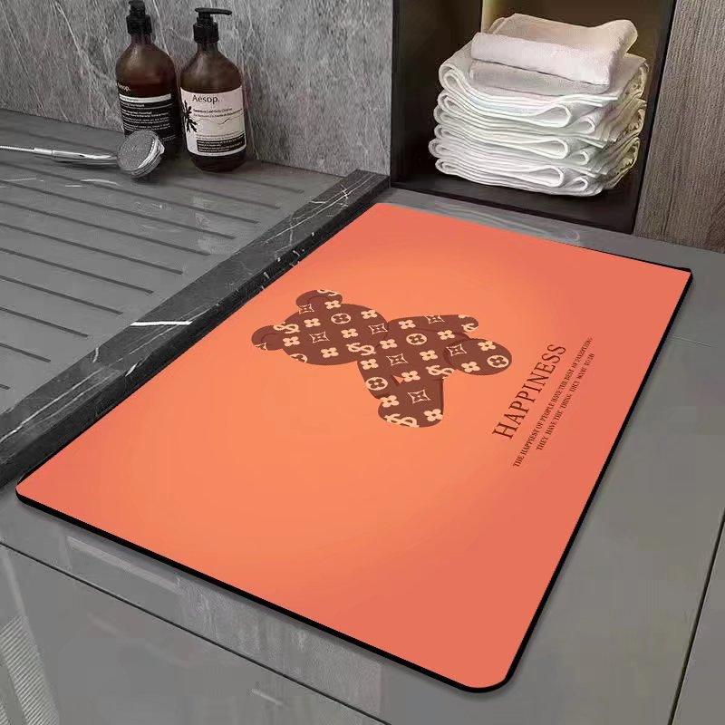 New Morandi Color Bathroom Doormat Balcony Floor Mat Modern Simple Bedroom Living Room Waterproof Leave-in Carpet