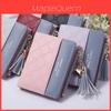 Chic Fashion Women Short Wallets In Pu Leather With Stylish Tassel Zipper And Card Holder