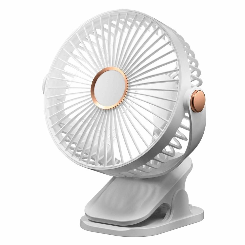 

720° Rotation Desktop Electric Fan 5-Speed Adjustable Cooling Fan Portable Clip-on Fan Office білий