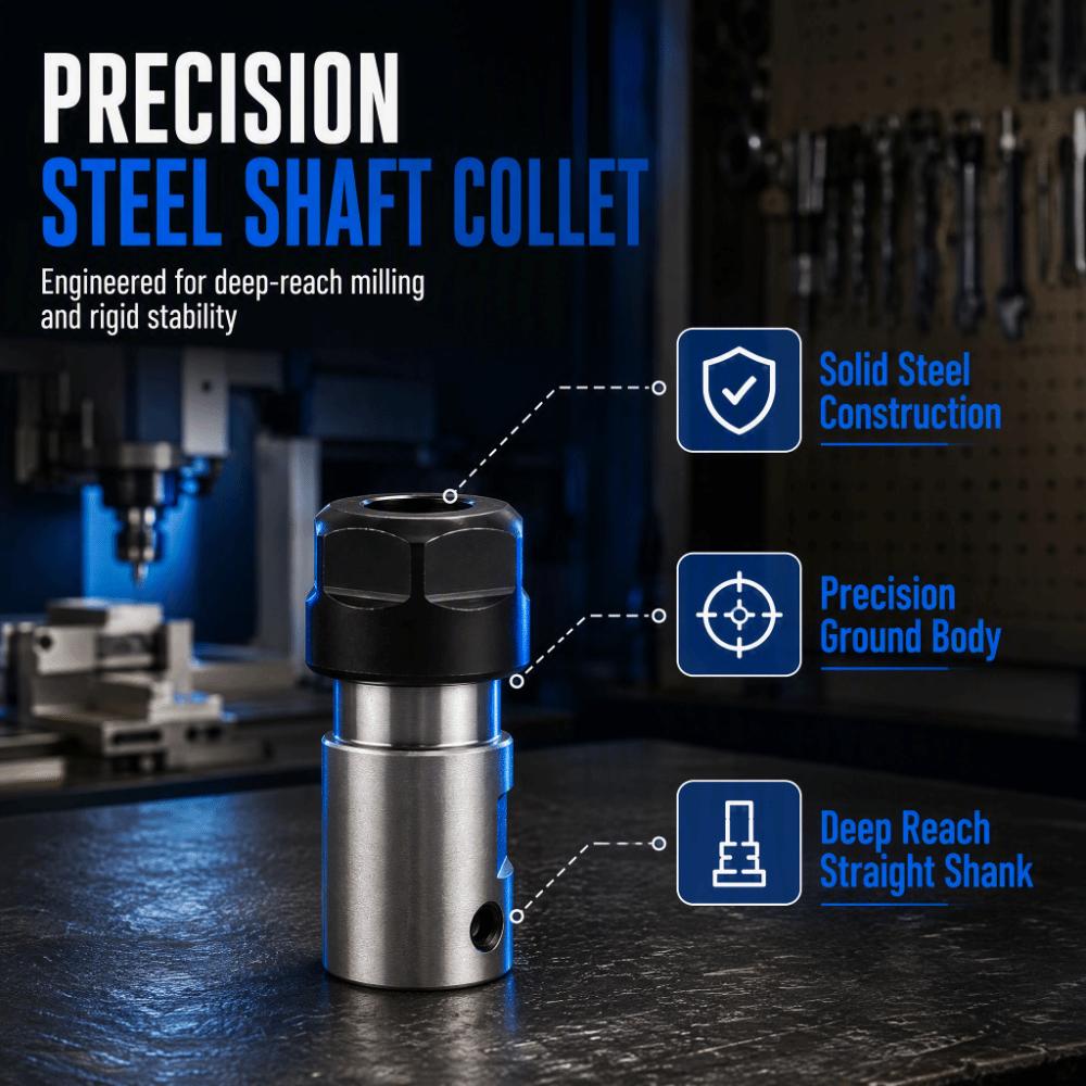 8MM Inner Diameter Motor Shaft Adapter Precision Ground ER11 Collet Holder CNC Milling