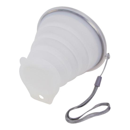 Yousheng Silicone Foldable Water Cup with Lanyard Wide-Mouth Design Leak-Proof Portable Water Bottle with Transparent Cap