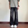Summer American High Street Ripped Jeans Men's Wide-leg Floor-mopping Pants Thin Breathable and Thin Versatile Casual Men's Pants