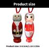 Santa Figure Decoration Christmas Tree Hanging Pendant Hand Painted Wood Adorment Elegant Holiday Season Ornament