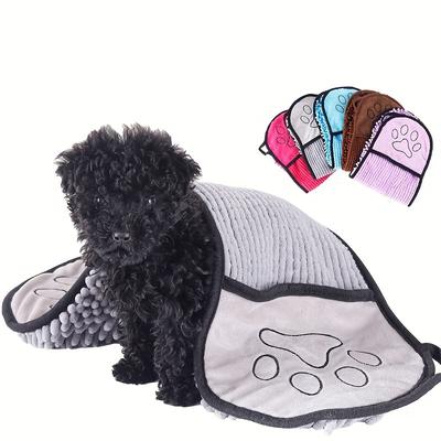 Premium Pet Bath Towel with Hand Pockets, Ultra Absorbent Quick Drying Cat Towel, Machine Washable Pet Towel