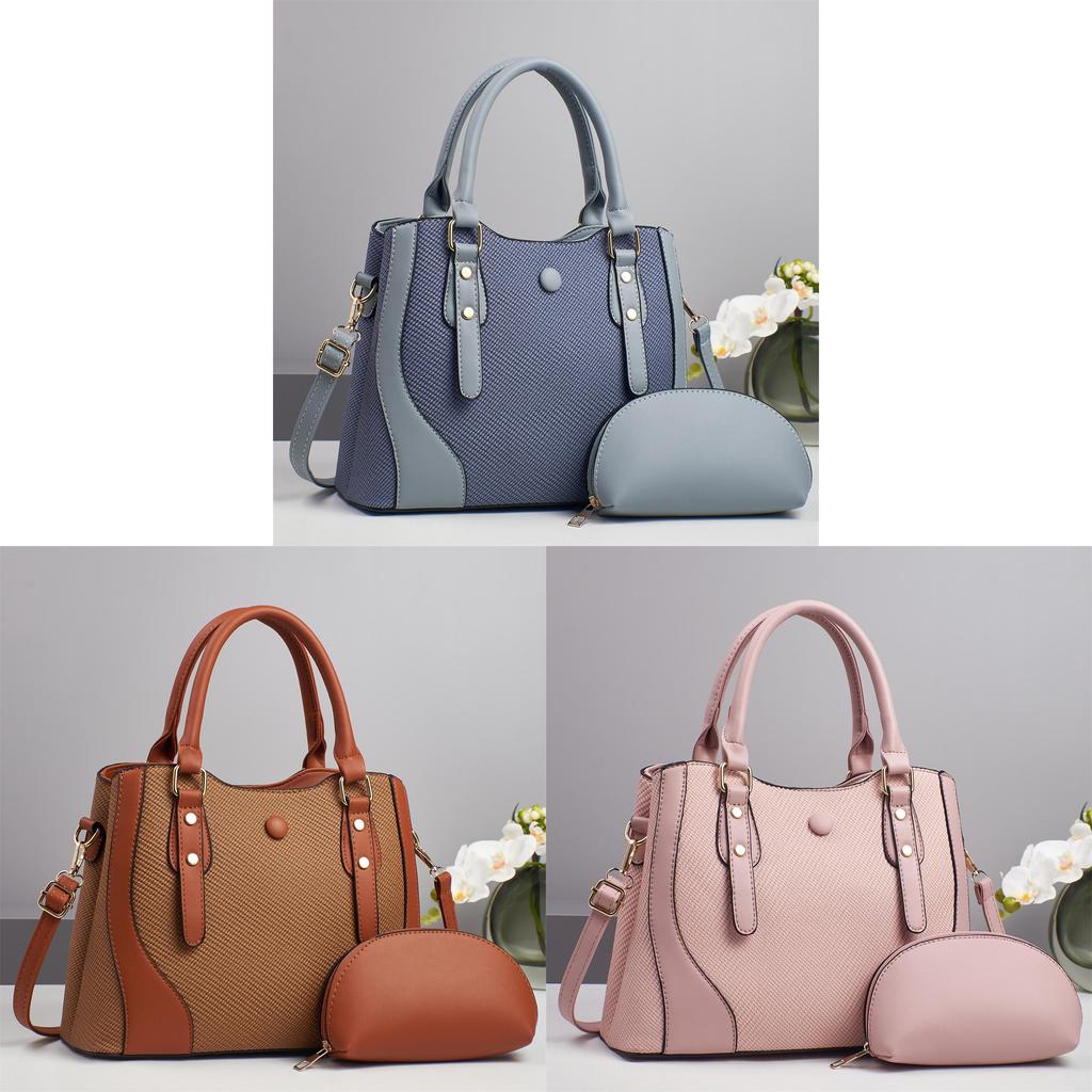 Pu Material Large Capacity Tote Bag For Women With Zipper Pockets For Daily Use