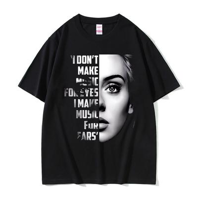 Summer Best Famous Singer Adele Face Pattern Tshirt for Men Women Y2K Luxury Comfort Quality Oversized Tshirt
