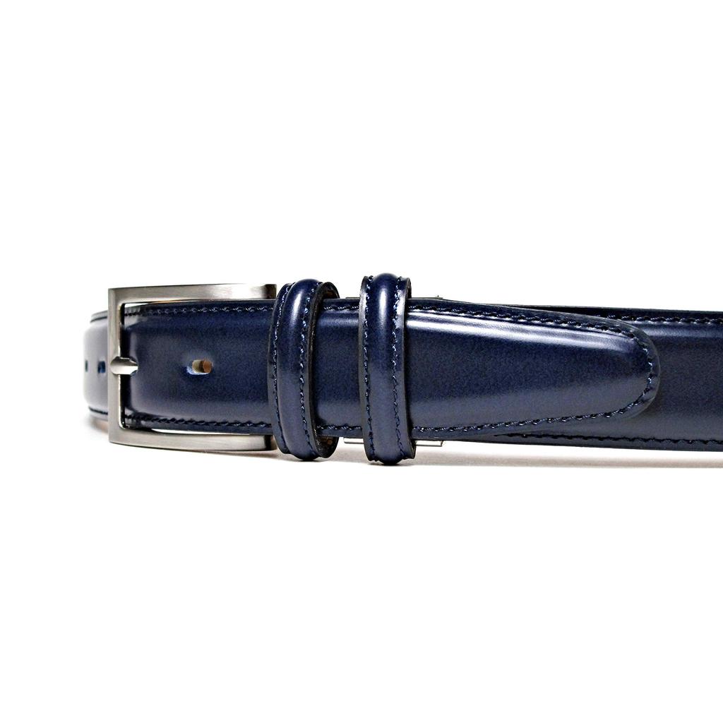 [KIETH] Keith Men's Business Belt, Cordovan-style Cowhide Leather, Navy, 30mm Width, Adjustable Size, Made in Japan, KE21327-29
