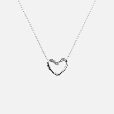 Hollow Love Necklace Female Hip Hop Tide Light Luxury Niche Design Heart-shaped Clavicle Chain