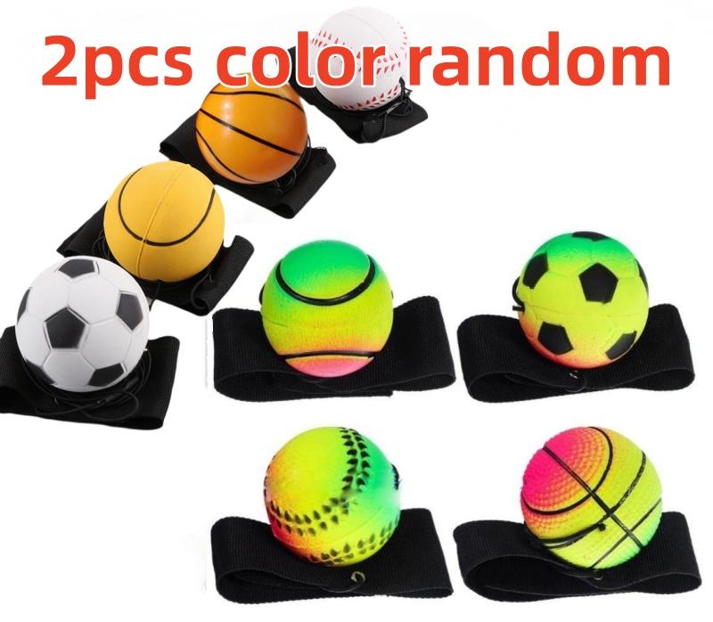 Elastic Wrist Ball Sponge Ball Nylon Rope Game Practice Rubber Handball Children's Toy Finger Ball Outdoor Boys' Leisure Toy