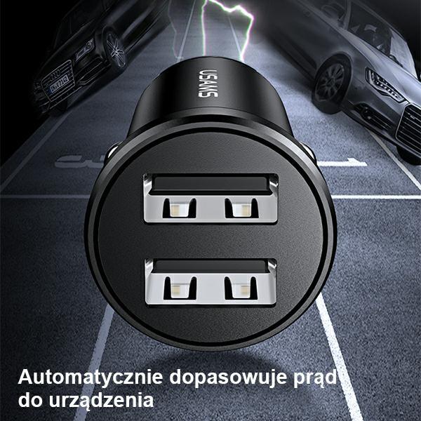 Usams Ład. Sam. 2Xusb 2,4A Miniczarny/Black Cc114Tc01 (Us-Cc114)