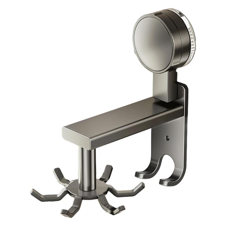 Sunction Cup Kitchen Utensil Holder 360 Rotation Wall Hook Kitchen Utensil Rack for Towel   & Tool Organization 1