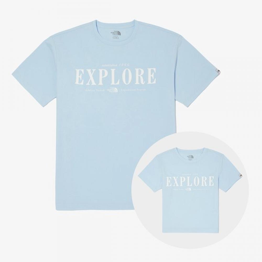 

The North Face White Label Explorer Short Sleeve Round Tee Nt7uq06m BABY BLUE/085