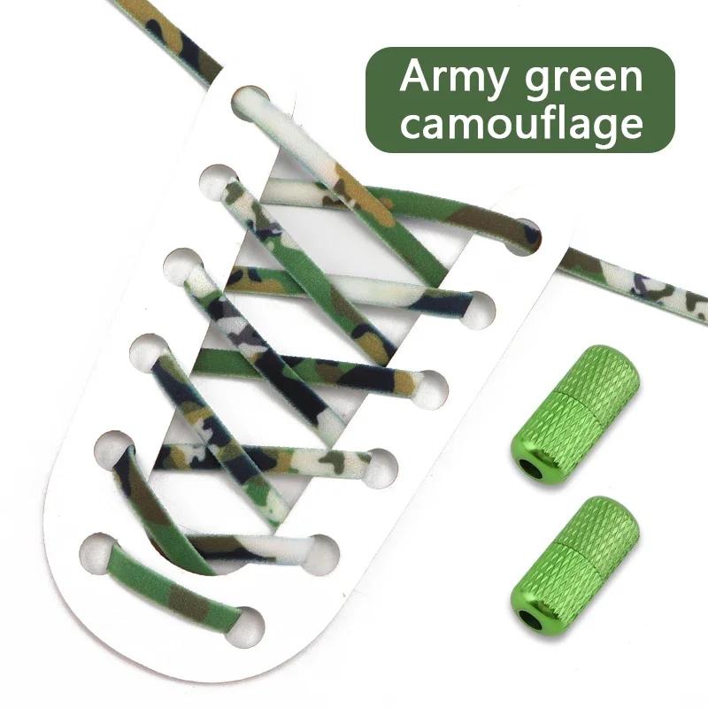 1 Pair No Tie Shoe Laces Round Metal Capsule Lock Elastic Shoelaces For Sneakers Easy To Put On And Off Lazy Shoes Lace Unisex
