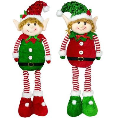 Ornamento de Boneca de Natal Retrátil Altura Ajustável Decoração de Figura de Pelúcia para Sala de Estar Exibição de Festa de Feriado