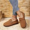 Large Size Autumn and Winter Lazy Loafer Cotton Shoes Women's Plush Lining Non-slip and Versatile Outer Wear Warm Snow Boots