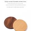 Wooden HD Handheld Mirror Portable Portable Small Mirror Slide Cover Mini and Simple Cosmetic Mirror Female Custom Creative Gift