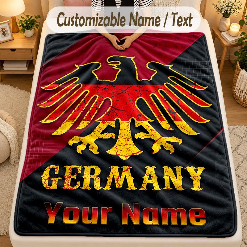 FlaneldeckeEintracht Frankfurt Benutzerdefinierter Name Text Personalisierte Weiche Warme Überwurfdecke Heimdekoration Geschenk