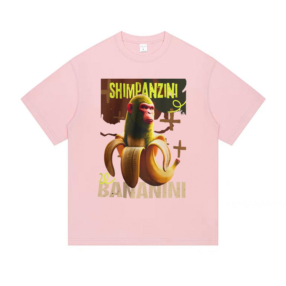 Shimpanzini Bananini Funny Banana Monkey Meme Tshirt Men Women Casual Cotton Vintage T Shirt Male Fashion Humor Short Sleeve