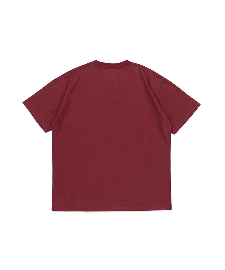 NET SOCIAL CLUB Vivid Small Logo Tee (Burgundy)