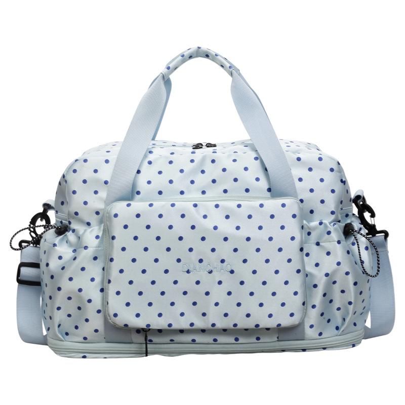 Polka Dot Multi-Functional Travel Bag - Large Capacity Fitness & Luggage Storage, Lightweight Handheld Shoulder Bag