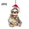 Animal Themed Holiday Decorations Christmas Hanging Ornaments with Lanyard Cute Double Sided Pendant 2026 Creative Shaped Gifts Santa Hat