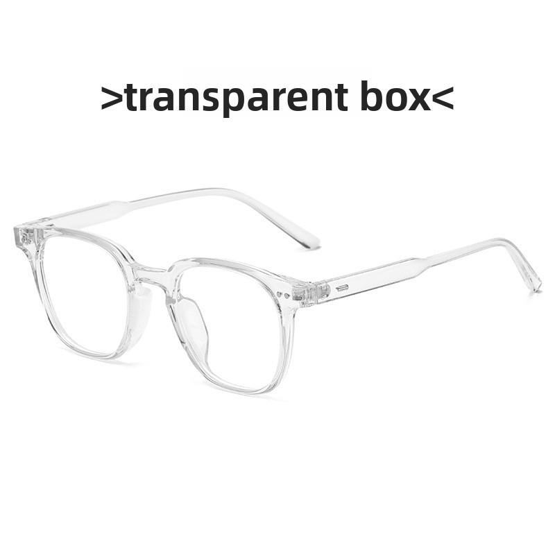 Gm Korean Vintage Square Flat Glasses With Blue Light Blocking For Fashionable Commuting