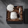 Kubek Wzorzysty Marmurowy z Pokrywką i Łyżeczką - Elegancki Prezent do Biura i na Śniadanie