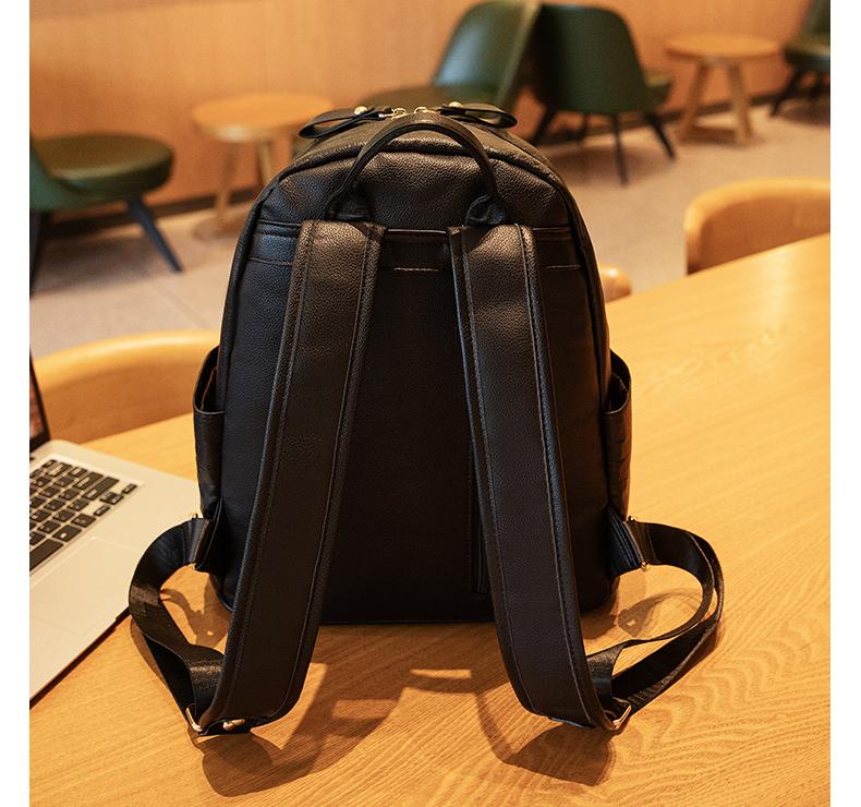 Women's Leather Bag Crocodile Shoulder Bag Travel Backpack