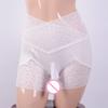 Summer Men's Silk Stockings Underwear Sexy Lace Sheer Cross High Waist Elastic Slim Physiological Flat Angle Shorts KSG4