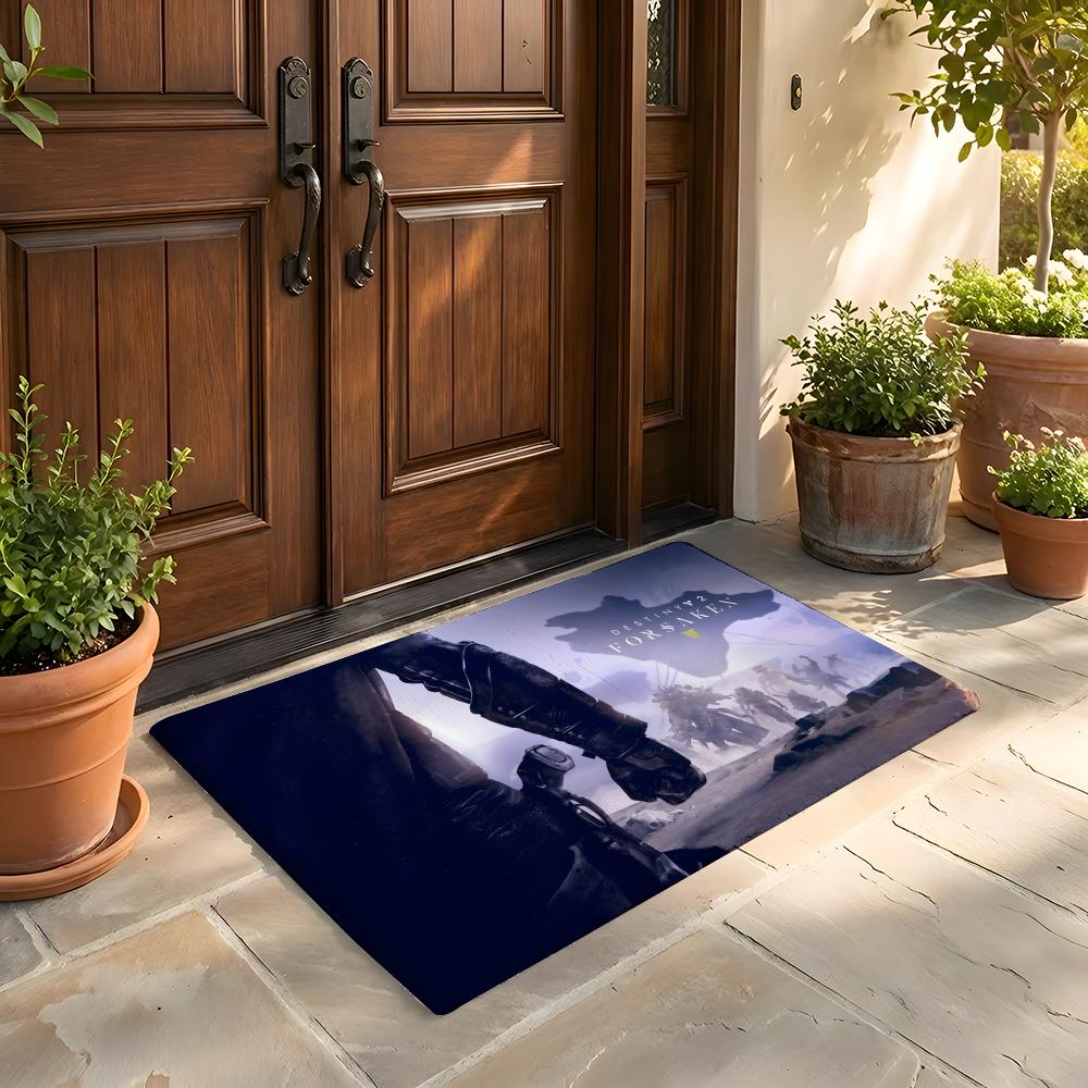 Floor Mat Soft Flannel Rug Non-Slip Absorbent Mat for Bathroom Bedroom Home Decor D-Destiny