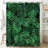Tropical Plant Pattern Shower Curtain Green Leaves Design For Bathroom Decor