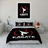 Karate Tritt Roter Kreis Design Bettwäsche Bettbezug Set  (1*Bettbezug 2*Kissenbezüge, ohne Bettdecke)