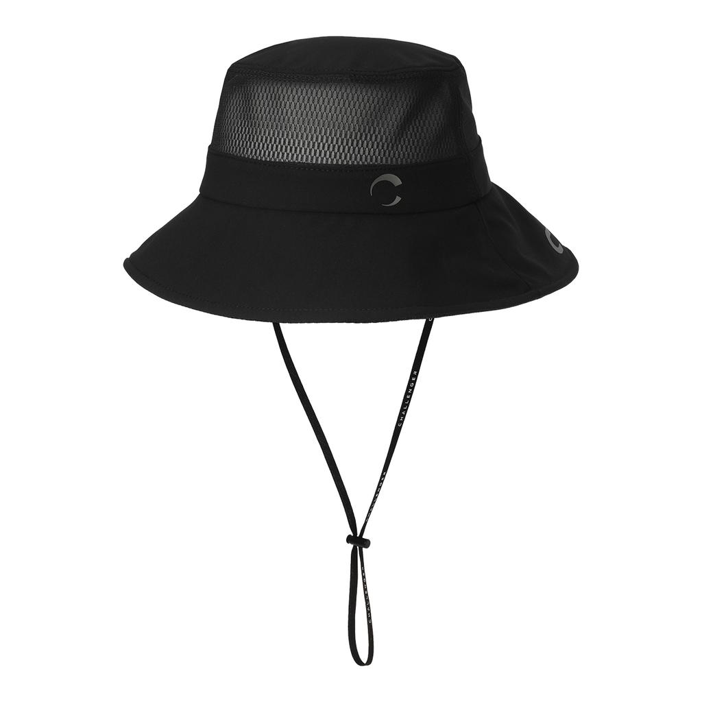 CHALLENGER Uni Ventilated Panel Adjustable String Big Logo Bucket Hat Black