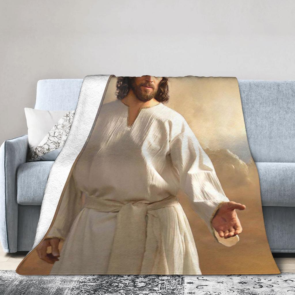 Christian Divine Mercy Flannel Blankets Jesus I Trus In You Custom Throw Blanket for Sofa Bedding Lounge 200x150cm Bedspreads