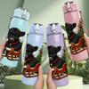 1PC Bear Christmas Sleigh 750ml Color Plastic Sports Water Bottle Leakproof Flip Straw Lid Suitable for Sports Office Home Use