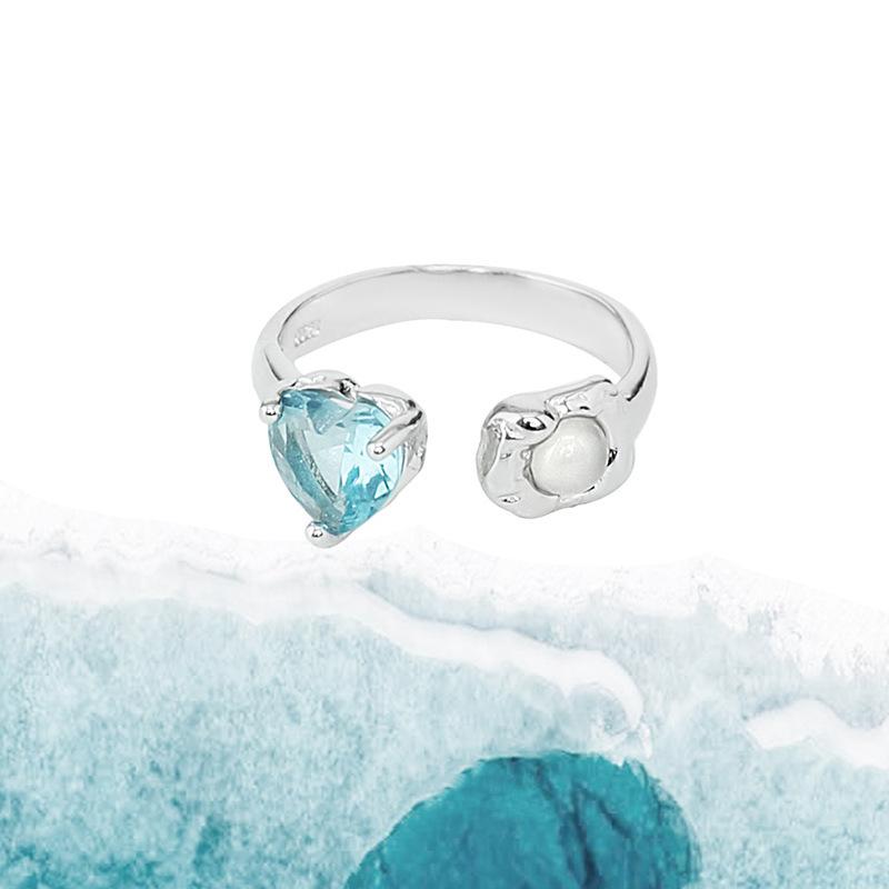 

Минималистичное кольцо-сердце из циркония для женщин, регулируемый открытый дизайн, элегантный модный аксессуар J3607