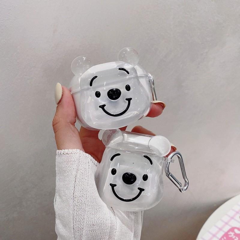 Cute Little Bear Transparent Earphone Protective Cover Creative Handmade Acrylic AirPods 1st/2nd/3rd Generation Universal AirPods 1st and 2nd Generation