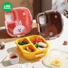 Microwave-Safe Bento Box Adults 3-Compartment Or 4-Compartment Lunch Container With Sauce Soup Compartment Plastic