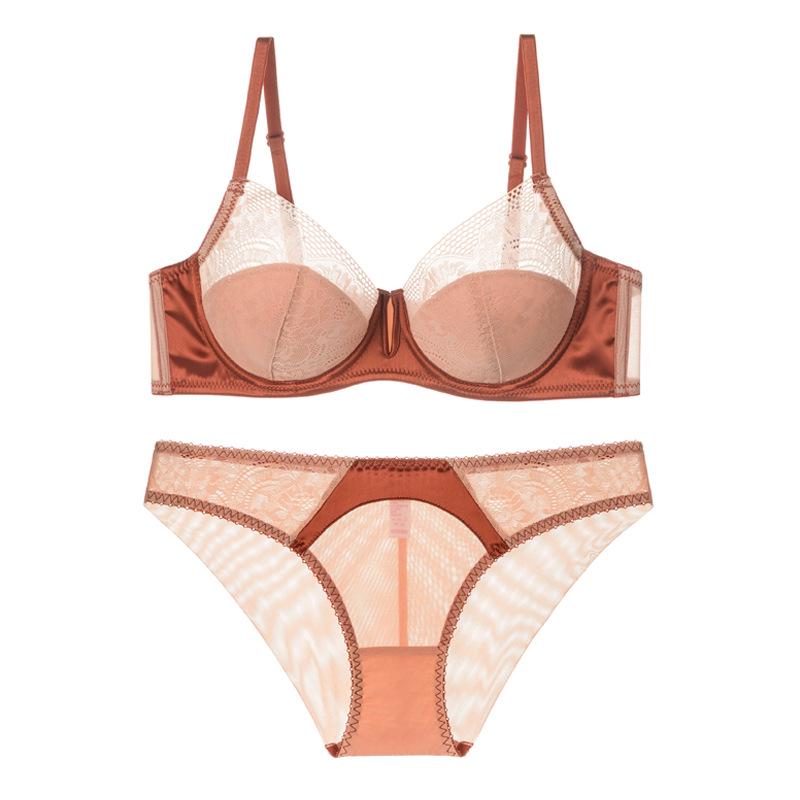 "Lace Half-Cup Push-Up Bra & Panty Set – Seamless and Sexy"