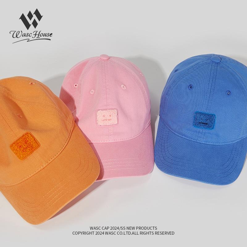 New square smiley face embroidered baseball cap summer thin sun hat sun protection male and female couples versatile cap