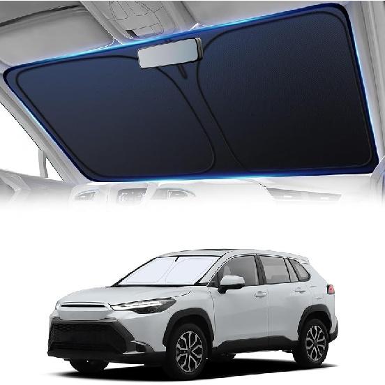 Windshield Sun Shade For Car, 4-Layer Reflective Sunshade Blocks Heat & UV, Sun Shade Windshield Keeps Interior Cooler, Pop-Up Design, Folds Quickly